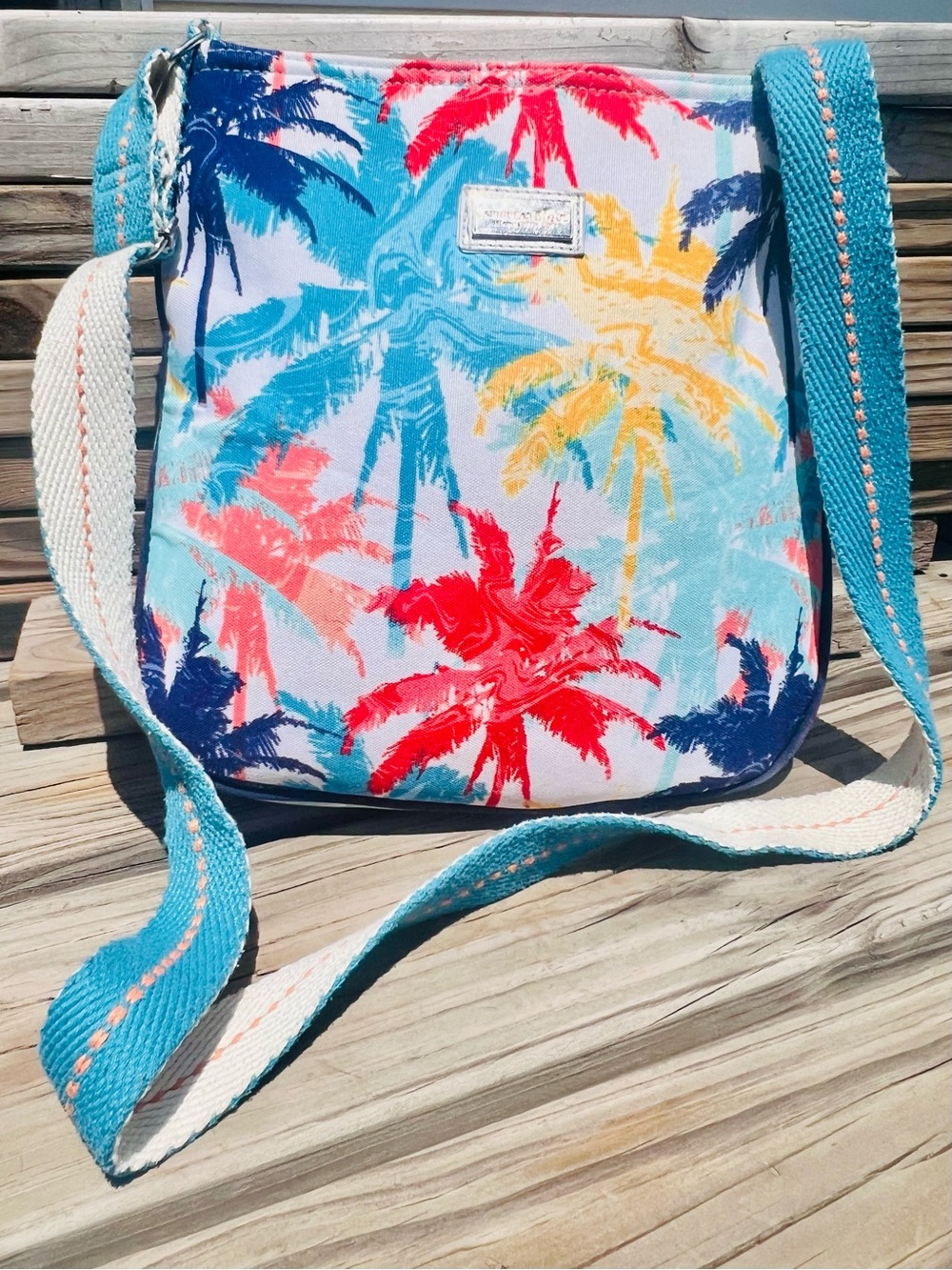 - Caribbean Joe Tropical Print Crossbody Canvas Bag! EUC! - Picture 2 of 16